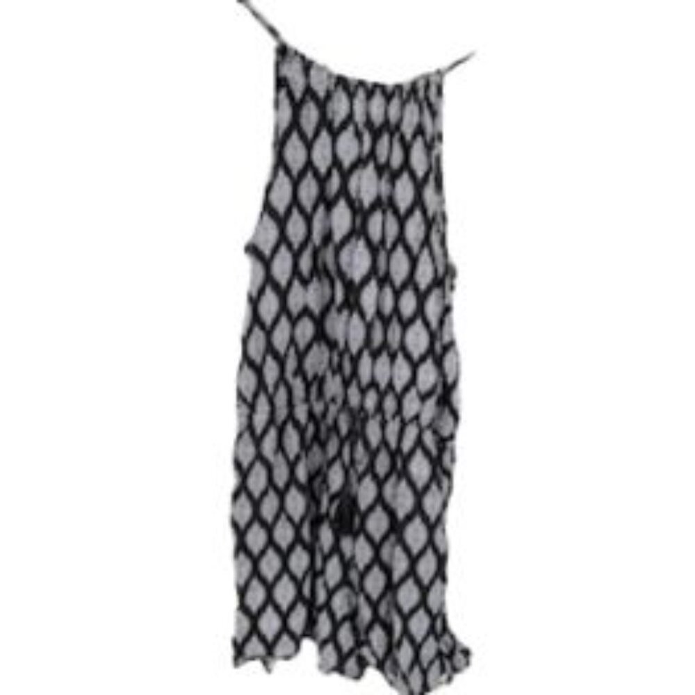 Mossimo Boho Black and White Print Shorts Romper L